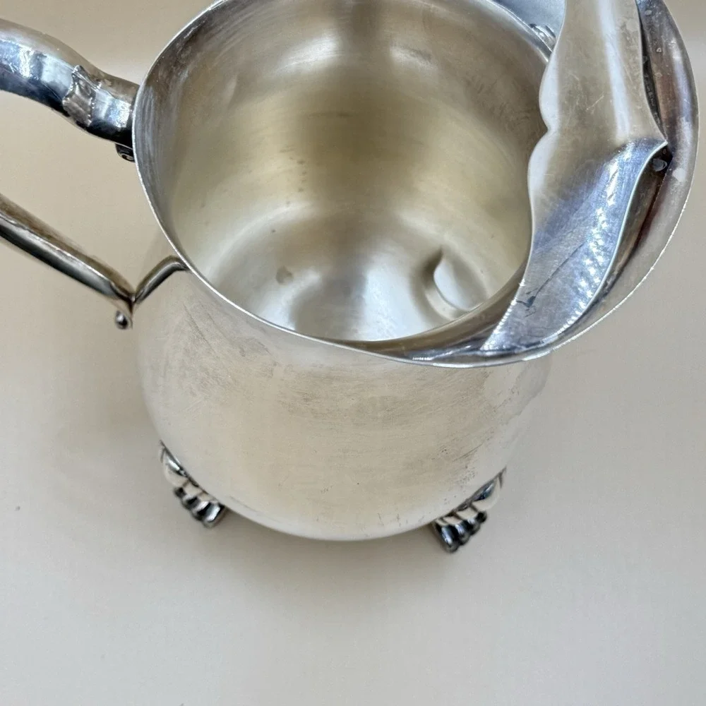 Vintage Sheridan Silverplate Creamer Cream Pitcher 3 Footed Mid Century 1950s